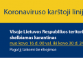 Visoje Lietuvos Respublikos teritorijoje skelbiamas karantinas