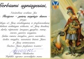 Mero Dainiaus Bardausko sveikinimas šv. Florijono – gaisrų sergėtojo dienos – proga