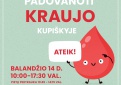 Nacionalinis kraujo centras kviečia padovanoti kraujo Kupiškyje